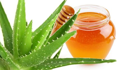 Therapeutic compresses for cervical osteochondrosis are made on the basis of aloe and honey. 