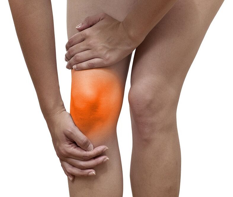 Inflammation of the knee joint with arthritis and osteoarthritis